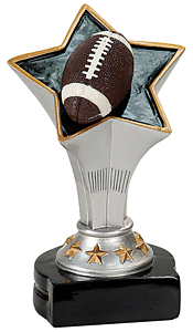 Rising Star Football Trophies with Three Size Options